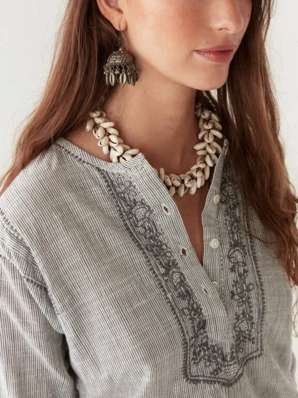 Cas blouse blue stripes Maison Hotel - Bild 3