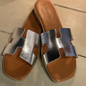 Sommarsandal skinn Reunion Silver
