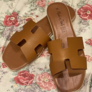 Sommarsandal skinn Reunion Cognac