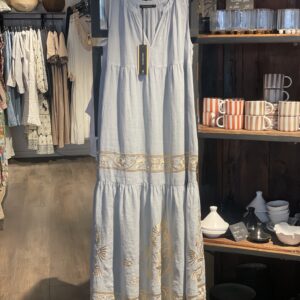 Kori lång ärmlös lightgrey/guld klänning