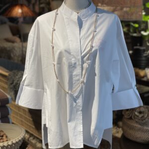 Vit magic blus med fickor i sidorna Wauw