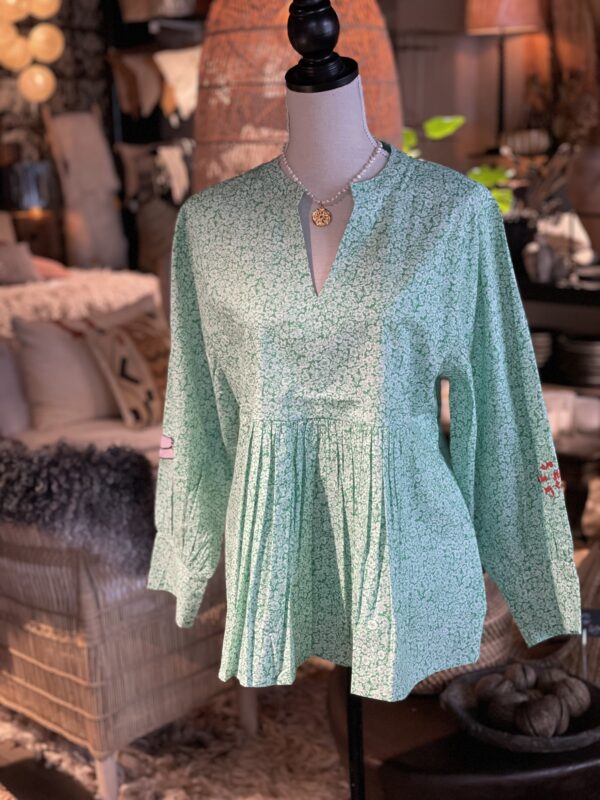 Blus sugarcup green Wauw