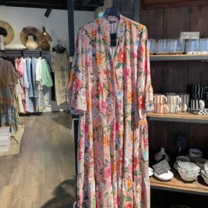 Boho klänning flowery pink Qnuz