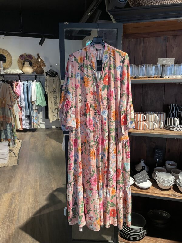 Boho klänning flowery pink Qnuz