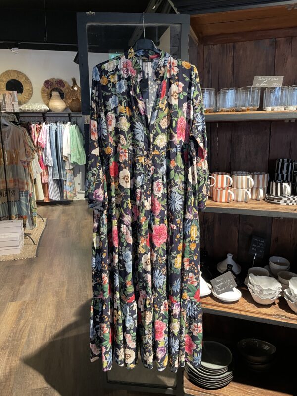Boho klänning flowery darkblue Qnuz