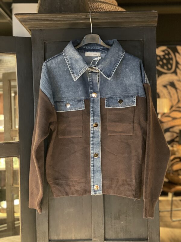 Jacka jeans/stickad LeCoco
