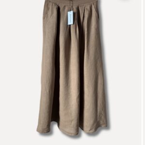 Lång linnekjol camel Reunion