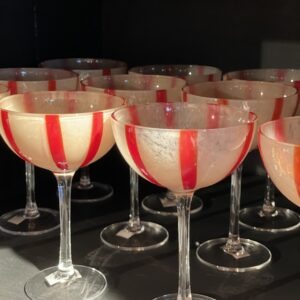 Röd randigt coctailglas Olsson&Jensen